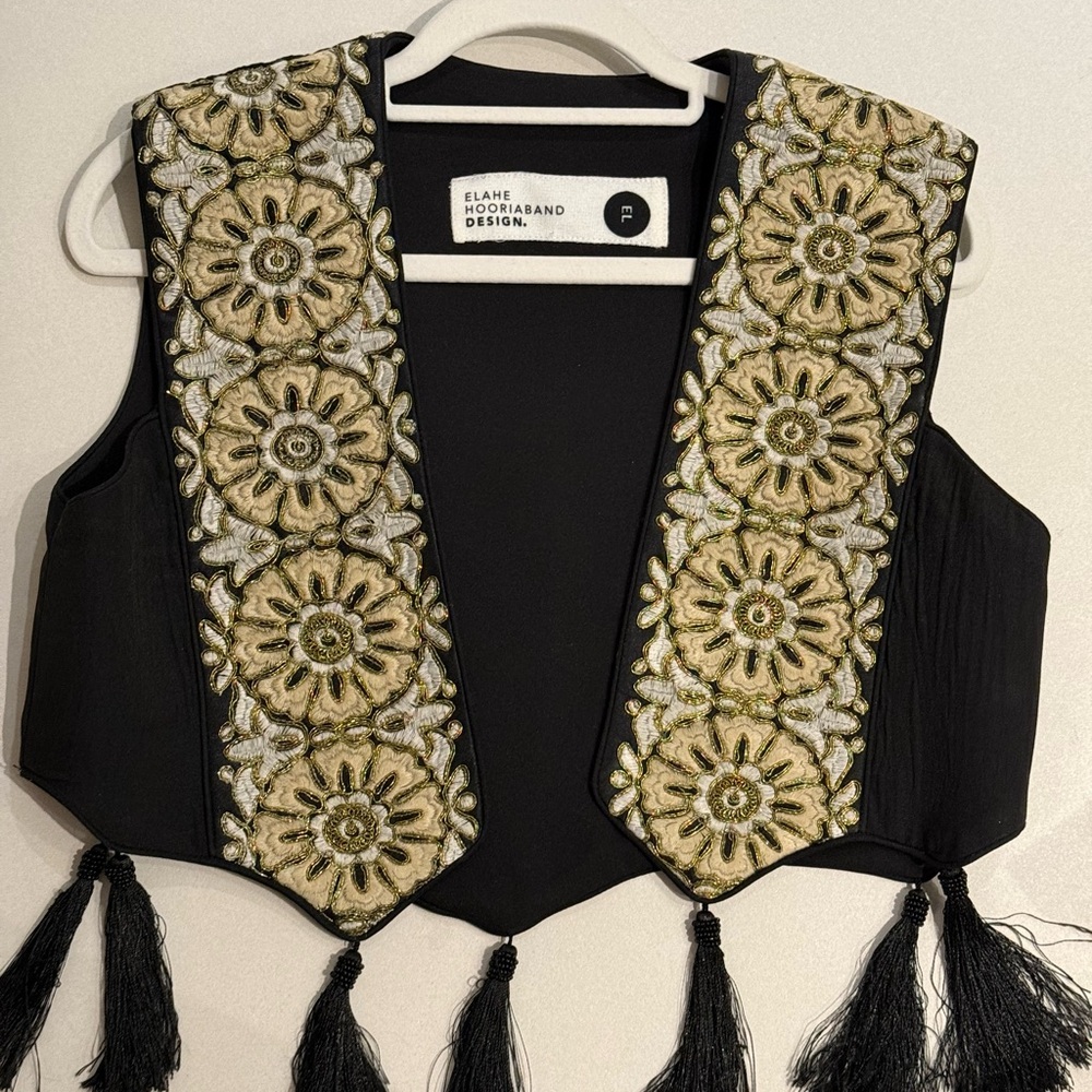 Black Embroidered Vest